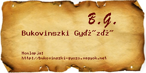 Bukovinszki Győző névjegykártya